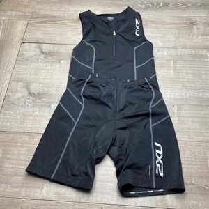 2XU Triathlon Set Men XL Compression Sleeveless 1/4 Zip Top Cycling Shorts Black